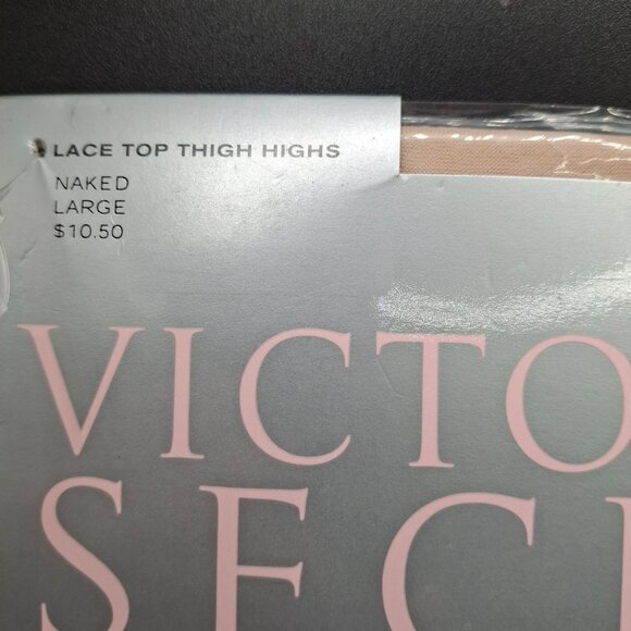 Victorias Secret Lace Top Thigh Highs Glamour Sheers Naked Large USA Made - Picture 2 of 5